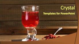  Presentation with goji - Colorful PPT layouts enhanced with glass healing infusion of goji berries and dried goji berries nearby backdrop and a tawny brown colored foreground
