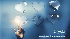  Presentation with symbol - Beautiful theme featuring glass heart symbol mixed media backdrop and a ocean colored foreground