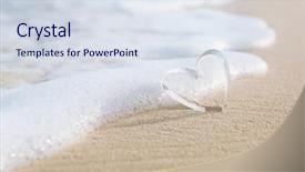  Presentation with white sand - Colorful slide set enhanced with white sand beach with waves backdrop and a sky blue colored foreground