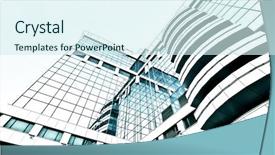  Presentation with architecture glass - Audience pleasing slides consisting of glass high rise building backdrop and a cool aqua colored foreground