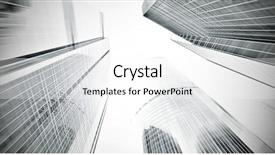  Presentation with high rise building - PPT theme consisting of glass high rise building background and a white colored foreground