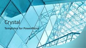  Presentation with architecture futuristic - PPT theme with glass high rise building background and a light blue colored foreground