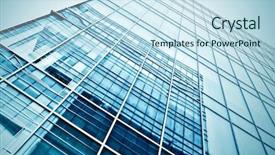  Presentation with blue night - Cool new theme with glass high rise building backdrop and a sky blue colored foreground