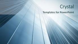  Presentation with high rise building - Presentation theme featuring glass high rise building background and a sky blue colored foreground