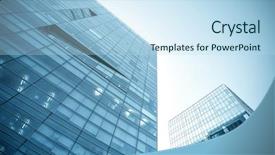  Presentation with high rise building - Colorful slides enhanced with glass high rise building backdrop and a sky blue colored foreground