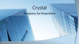  Presentation with tech city - Audience pleasing presentation theme consisting of glass high rise building backdrop and a light blue colored foreground