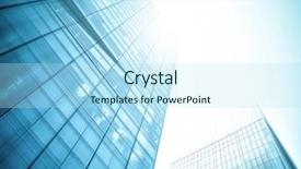  Presentation with high rise building - Theme with glass high rise building background and a light blue colored foreground