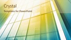  Presentation with high rise building - Presentation design featuring glass high rise building background and a cream colored foreground