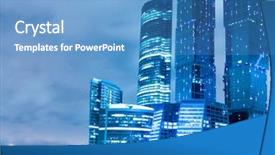  Presentation with rise - PPT layouts enhanced with glass high-rise building background and a  colored foreground