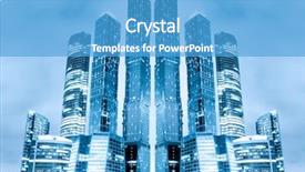 Presentation with high rise building - PPT theme having glass high-rise building background and a teal colored foreground