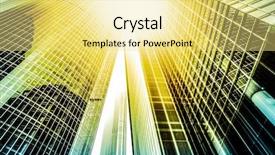  Presentation with tall building - Theme consisting of glass high rise tall background and a yellow colored foreground