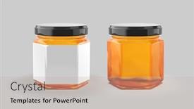  Presentation with honey - Audience pleasing PPT layouts consisting of glass-honey-jar-label-mockup backdrop and a soft green colored foreground