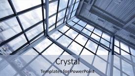  Presentation with glass industry - Cool new presentation theme with glass industry - large window of industrial building backdrop and a light blue colored foreground