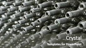  Presentation with bottling wine - Beautiful presentation design featuring glass industry - wine bottles background texture backdrop and a dark gray colored foreground
