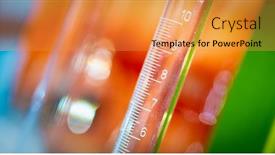  Presentation with laboratory chemical - Cool new presentation design with glass-instruments-in-the-laboratory backdrop and a gold colored foreground