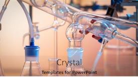 Presentation with laboratory chemical - Presentation theme with glass-instruments-in-the-laboratory background and a coral colored foreground