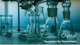  Presentation with laboratory chemical - Slide deck featuring glass-instruments-in-the-laboratory background and a ocean colored foreground