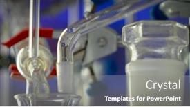  Presentation with laboratory chemical - Cool new PPT theme with glass-instruments-in-the-laboratory backdrop and a gray colored foreground