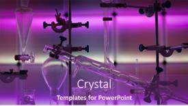  Presentation with laboratory chemical - Amazing presentation design having glass-instruments-in-the-laboratory backdrop and a violet colored foreground