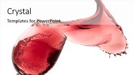  Presentation with splashing - PPT theme with glass isolated on white background and a white colored foreground