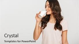  Presentation with drinking glass - Cool new presentation theme with glass isolated over white backdrop and a lemonade colored foreground