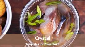  Presentation with restaurant - Presentation theme having glass jar - snack under vodka background and a coral colored foreground