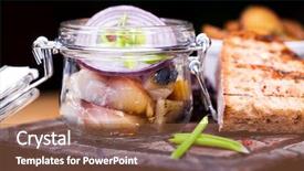  Presentation with restaurant - Slides with glass jar - snack under vodka background and a tawny brown colored foreground