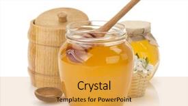 Presentation with glass half full - PPT theme featuring glass jar full of honey background and a yellow colored foreground