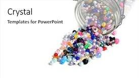  Presentation with jewelry crafts - Audience pleasing slide deck consisting of glass jar of beads backdrop and a white colored foreground