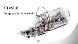  Presentation with jewelry crafts - Slide set enhanced with glass jar of beads background and a white colored foreground