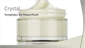  Presentation with cream - Slides featuring glass-jar-of-beauty-cream background and a  colored foreground