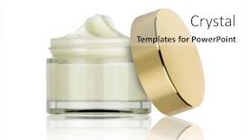  Presentation with cream - Presentation with glass-jar-of-beauty-cream background and a white colored foreground