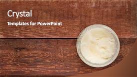  Presentation with cooking oil - Cool new presentation design with glass jar of coconut cooking backdrop and a tawny brown colored foreground