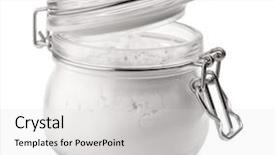  Presentation with starch - Beautiful slide deck featuring glass jar of corn starch backdrop and a light gray colored foreground