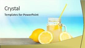  Presentation with lemonade - Amazing PPT theme having glass jar of lemonade backdrop and a cool aqua colored foreground