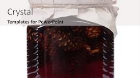  Presentation with pine cone - Presentation theme having glass-jar-of-pine-cone background and a light gray colored foreground