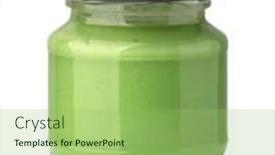  Presentation with sauce - Amazing slide set having glass-jar-of-wasabi-sauce backdrop and a seafoam green colored foreground