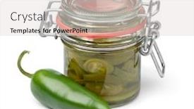  Presentation with jalapeno - Presentation design having glass-jar-with-pickled-green background and a light gray colored foreground