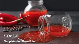  Presentation with chili - Slide deck featuring glass jar with spilled chili background and a tawny brown colored foreground