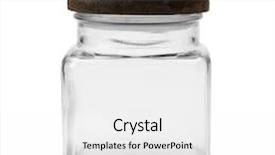  Presentation with lid - Beautiful PPT theme featuring glass jar with wooden lid isolated on white backdrop and a white colored foreground