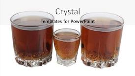  Presentation with whiskey - Beautiful presentation theme featuring glass jars with whiskey and ice on white background backdrop and a light gray colored foreground