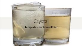  Presentation with whiskey - PPT theme featuring jars with whiskey and ice background and a coral colored foreground