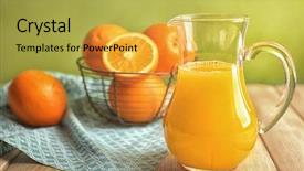 Presentation with color orange - Amazing presentation theme having glass jug of fresh orange backdrop and a yellow colored foreground