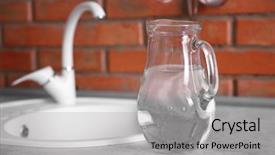  Presentation with water jug - Beautiful presentation theme featuring glass jug of water backdrop and a light gray colored foreground