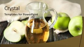  Presentation with apple - Colorful presentation design enhanced with glass jug with apple vinegar backdrop and a lemonade colored foreground
