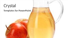  Presentation with apple - Cool new PPT theme with glass jug with apple vinegar backdrop and a white colored foreground