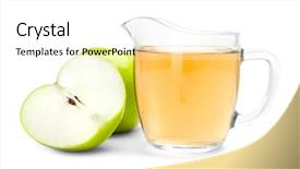  Presentation with apple - Amazing presentation design having glass jug with apple vinegar backdrop and a white colored foreground