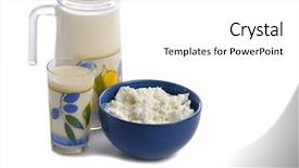  Presentation with white milk - Slide deck featuring glass jug with milk background and a  colored foreground