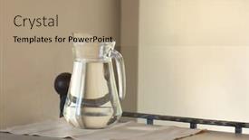  Presentation with water jug - PPT layouts consisting of glass-jug-with-water background and a coral colored foreground