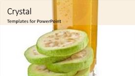  Presentation with guava - Slide deck having glass juice with fresh guava background and a yellow colored foreground
